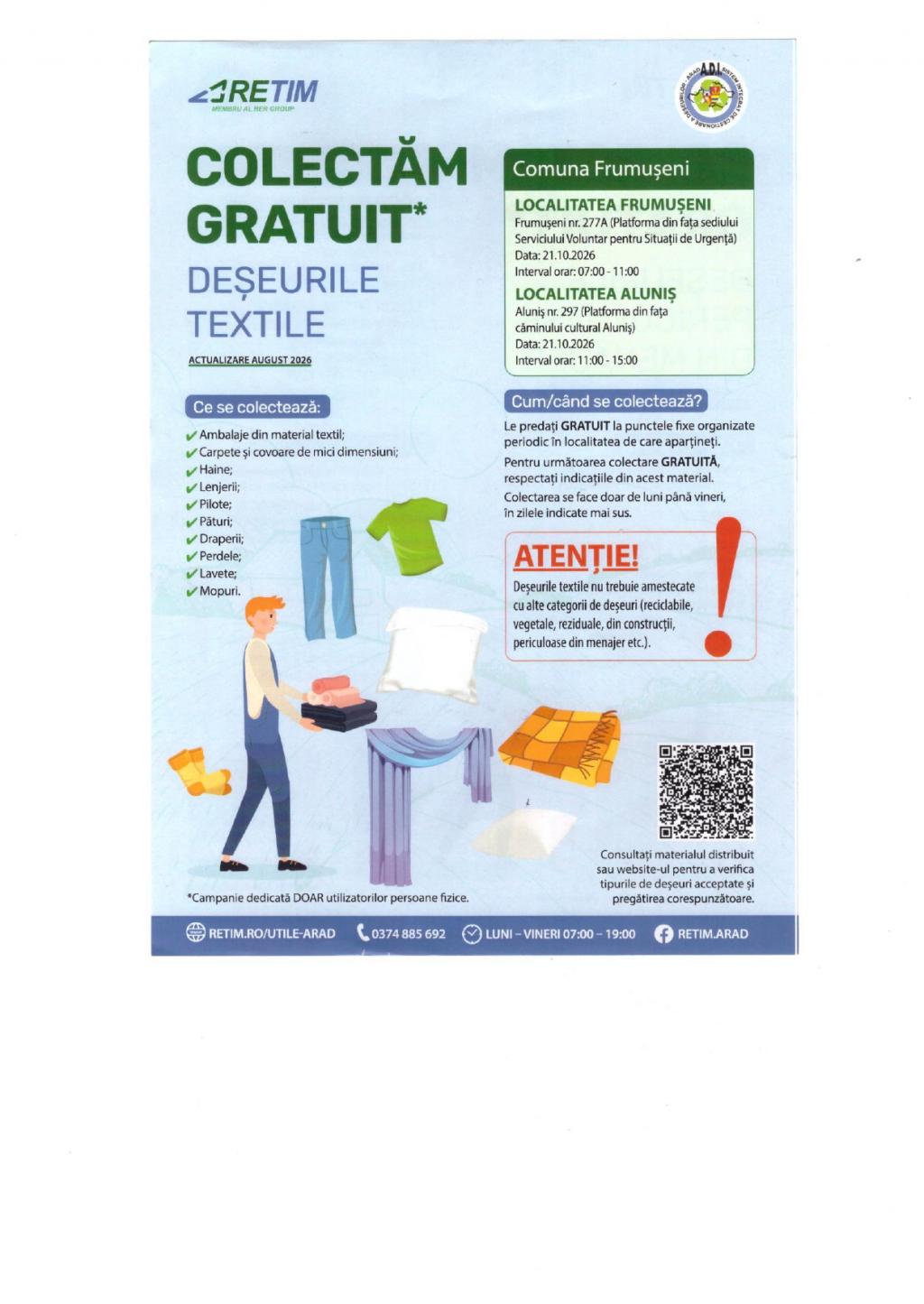COLECTARE DESEURI TEXTILE ( 21.10.2026)